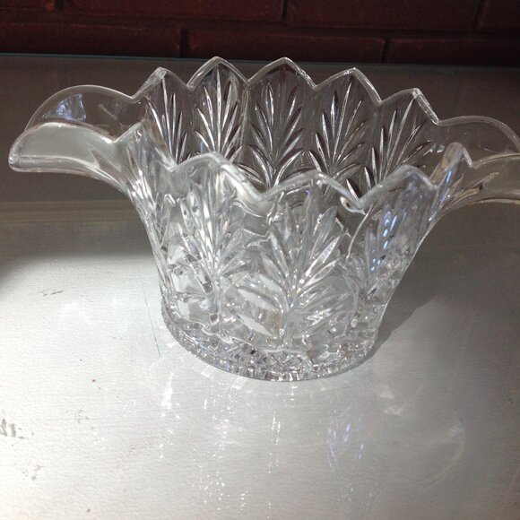 Vintage Cut Glass Crystal Unique Bowl - Picture 2 of 7